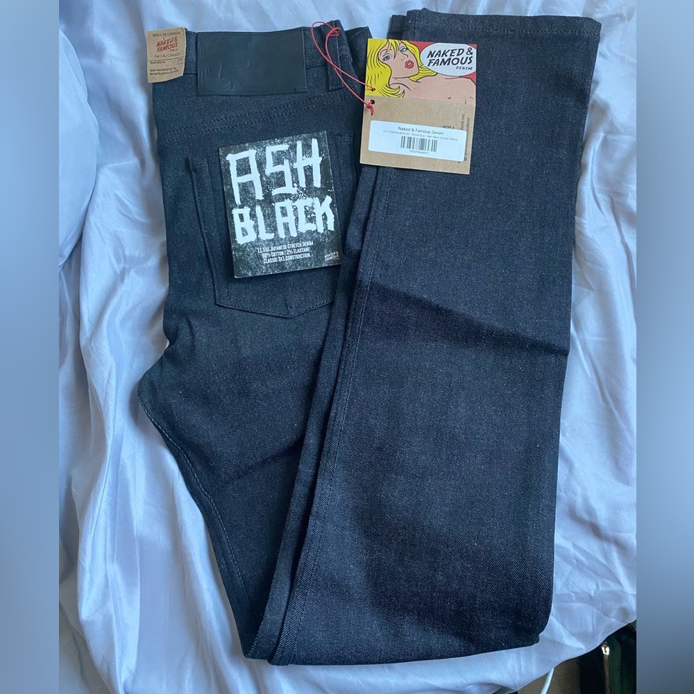 Naked & Famous Denim size 30. ash black